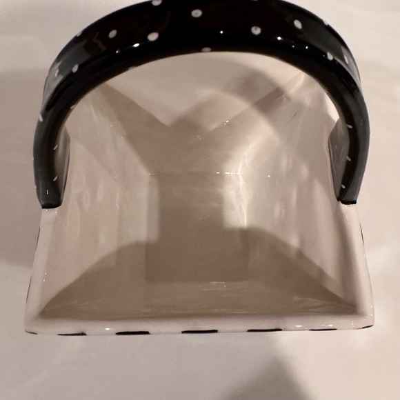 Mary Engelbreit Cherry Polka Dot Checkered Ceramic Basket Planter Decor 2000 - Picture 5 of 7